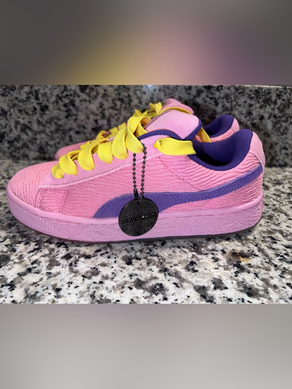 Puma Ninja Turtles KRANG Kids Pink Purple Sneakers with Yellow Laces